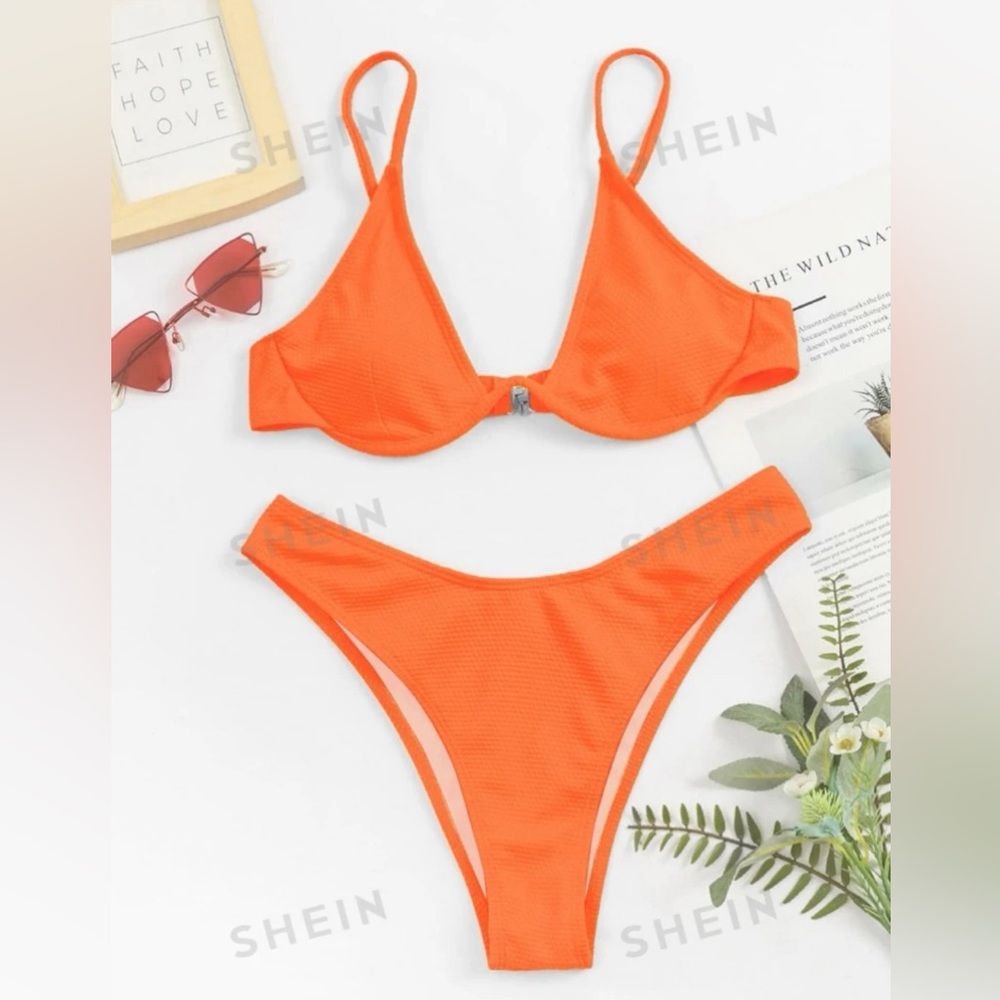 Orange underwire bikini SHEIN